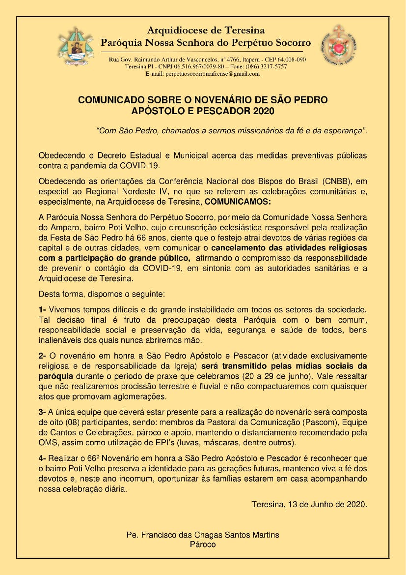 Nota Paróquia NSPS