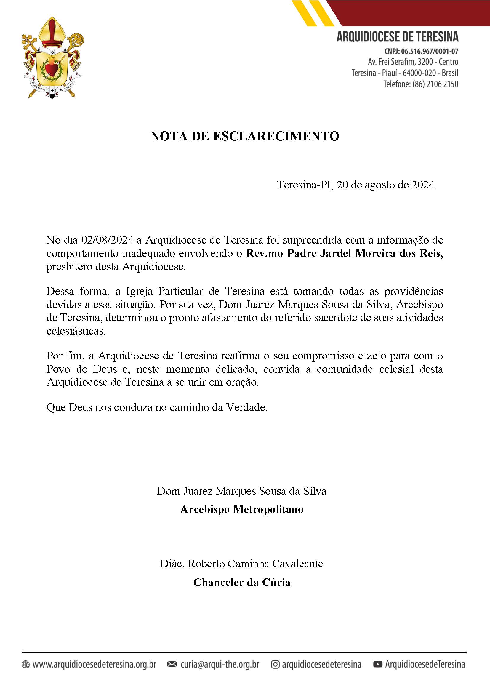 NOTA DE ESCLARECIMENTO