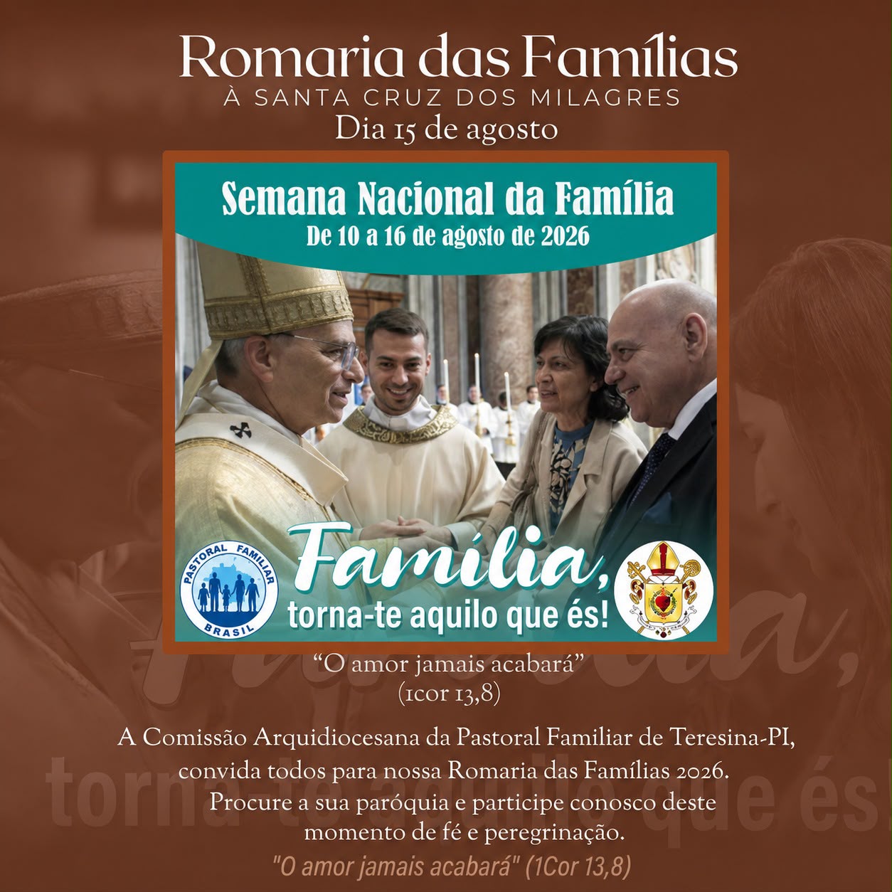 Pastoral Familiar realiza “Romaria das Famílias” em celebração à Semana Nacional das Famílias