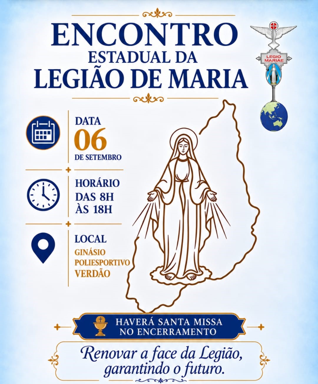 Legião de Maria realiza primeiro encontro estadual do movimento; inscrições estão abertas