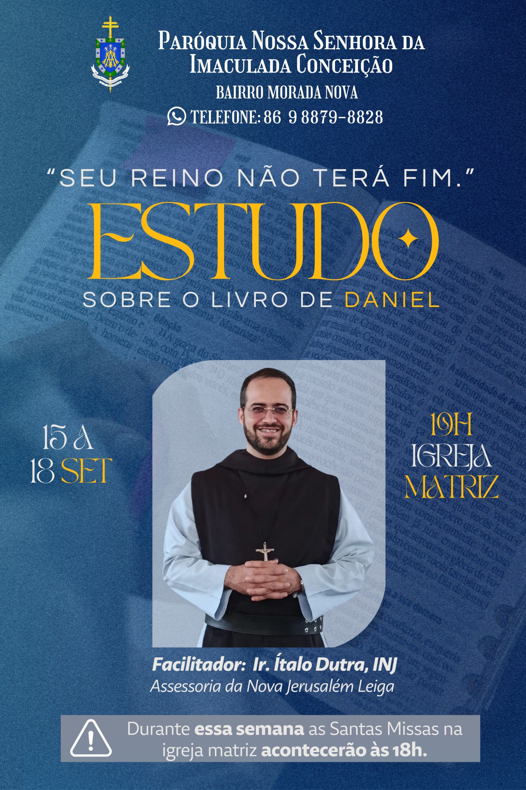 Paróquia Nossa Senhora da Imaculada Conceição realiza Semana Bíblica sobre Livro de Daniel